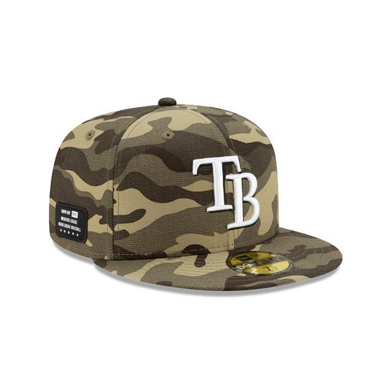 MLB Tampa Bay Rays Armed Forces Weekend 59Fifty Fitted (LVY1665) - Green New Era Caps